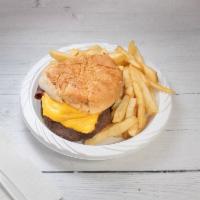 12. Bacon Cheeseburger Combo · Served with fries and can soda.