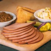 Bologna Dinner · Served with choice of 2 sides, Texas Toast, pepper, red onion and pickle. Incluye 2 acompana...