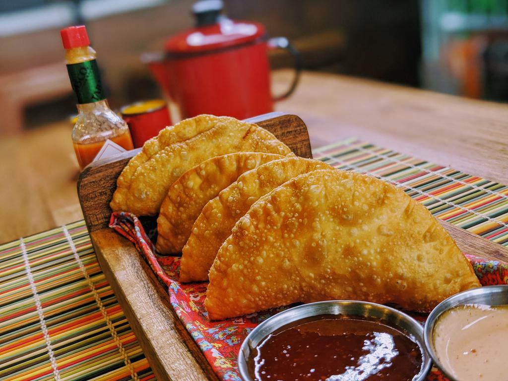 Cheese Empanada (Pastel de Queijo) (2pcs) · This amazing Brazilian cheese empanada is made with light pastry dough and it’s filled with mozzarella, Monterey jack, oregano, basil, mustard and salt. Fried until golden and crispy to perfection. It can be enjoyed as a meal or as an appetizer/snack. (2pcs)