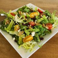 Large Salad (Salada Grande) · Spring mix, tomato, carrot, dried cranberries, walnuts, blue cheese. Served with sesame dres...