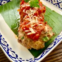 Thai Meatballs  · Homemade with Thai herbs and Thai basil Marinara 