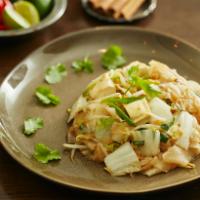 Pattaya Noodles · Broad rice noodles, with tofu, radish, scallion, bean sprout and sesame oil
