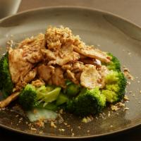 Bangkok Garlic & Vegetables · Sautéed in garlic sauce on a bed of steamed mixed