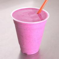 Pink DRAGON Smoothie · Organic Dragonfruit, Strawberry, Raspberry, Almond milk, Yogurt.