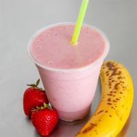 Strawberry Banana Smoothie · Strawberry, Banana, Almond milk, Yogurt.