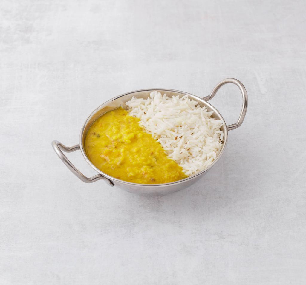 Daal Tarka · Yellow lentil cooked with onion, tomato and ginger.