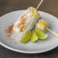 Elote Starter · Mexican corn on the cob Cotija cheese, mayo, and tajin pepper.