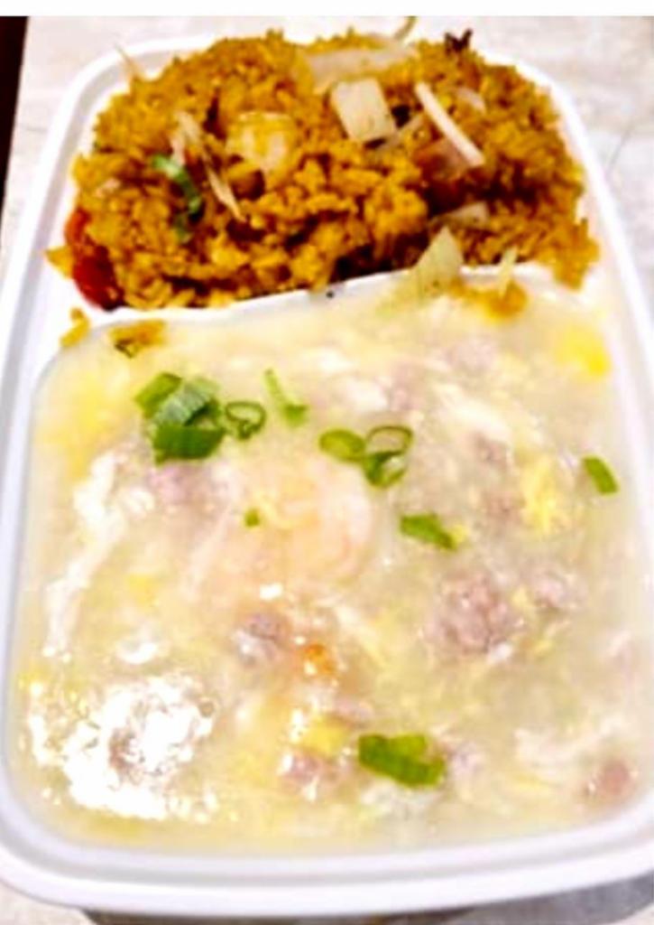 Shrimp with Lobster Sauce Combination Platter · With pork fried rice and egg roll. 