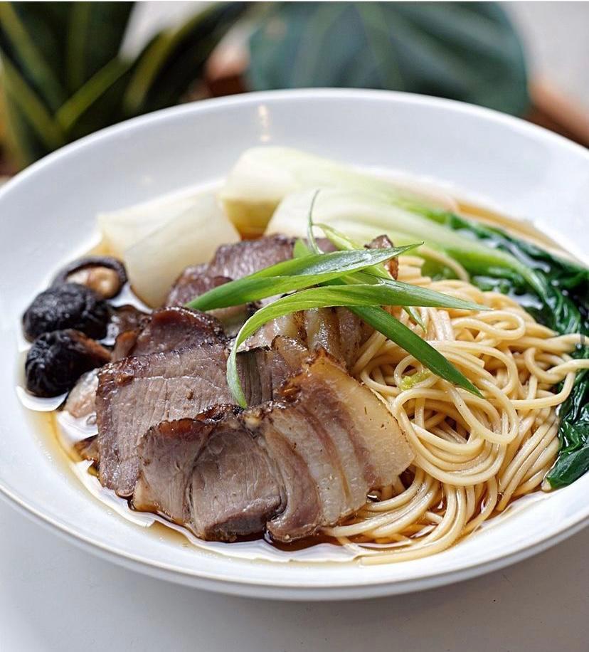 Bun Cha Noodle Soup · Ramen Noodle, Marinated Pork, Bok Choy, Shiitake Mushroom, Daikon, Scallion, Pork Broth