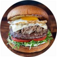 Lefty's Cheesesteak Burger · Beef patty, shaved steak, lettuce, tomatoes, mayo, fried egg, Swiss or American blend cheese...