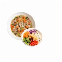 Bubbie's Chicken Soup and Salad · 12 oz. Our version made with matzoh balls will make you wonder why anyone ever used noodles.