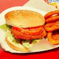 Chicken Sandwich Combo · White meat. Served with french fries and soda.