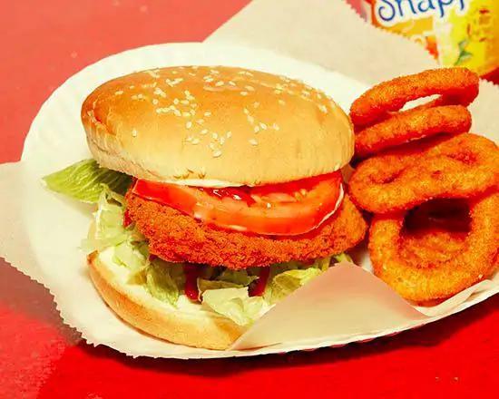 Chicken Sandwich Combo · White meat. Served with french fries and soda.