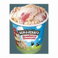 Strawberry Cheesecake Ice Cream · Strawberry Cheesecake Ice Cream with Strawberries ＆ a Thick Graham Cracker Swirl
