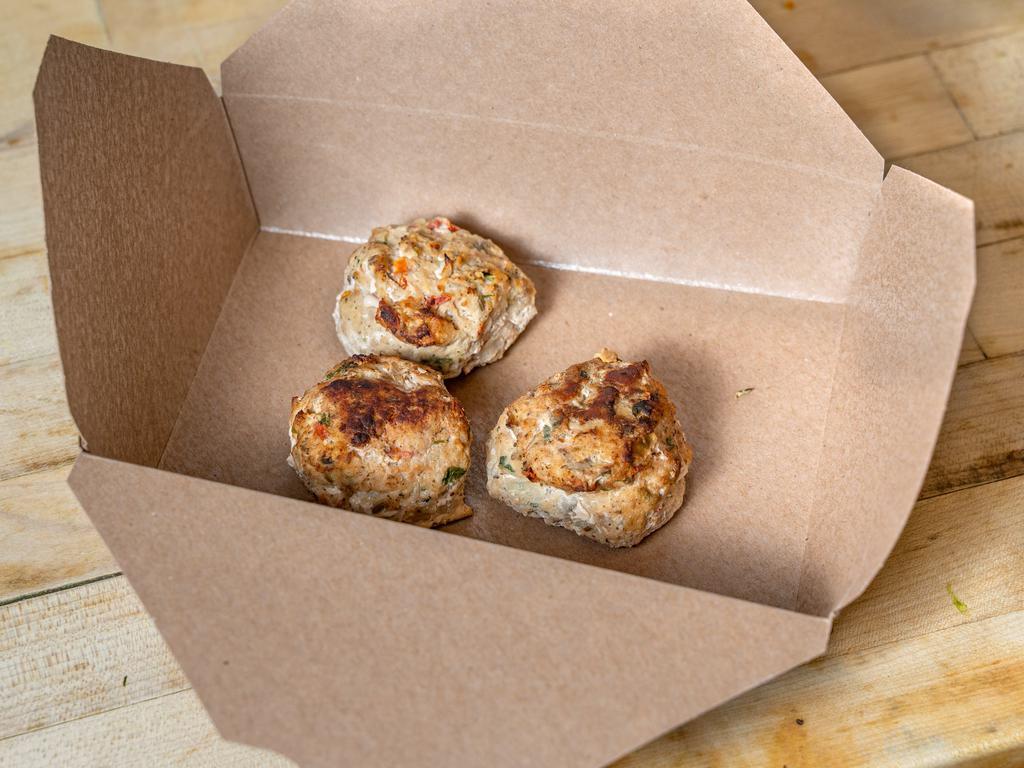 Chicken Meatballs(3) · Includes choice of one side. 