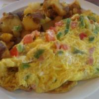 Western Omelette · Ham, peppers and onions and American Cheese