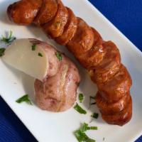 Chorizo con papa · Colombian sausage with potato