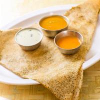 Spinach Dosa · Crepe made with Rice and Lentil Flour, filled with spinach