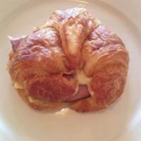 Ham and Cheese Croissant · Fresh baked croissant with tailored ham and Swiss cheese. 
