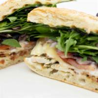 Chicken Breast Sandwich · Grilled chicken breast with lettuce,tomato, red onion, chipotle mayo on focaccia roll. 