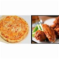 Pie & wings Special · Large cheese pie and chix wings. 