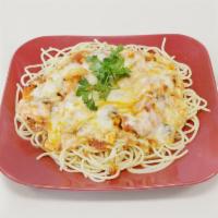 Mediterranean Shrimp · Fresh garlic, feta cheese with marinara sauce and melted mozzarella.