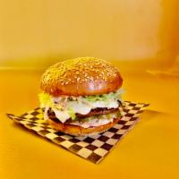 THE BUNK BURGER · 1/3 lb patty w/lettuce, pickles, onion, Bunk sauce & American cheese