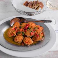 Stuffed Clams with Crabmeat · Mollusc. Hollowed out and then filled with a variety of seasoned ingredients. 