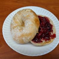 Bagel with Cream Cheese & Jelly · Bagel with cream cheese & jelly. Make it toasted upon request.