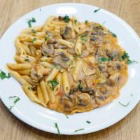 Chicken Marsala with Mushrooms Dinner · Poultry cooked in a wine sauce.