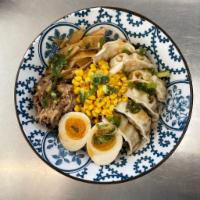 Sami's Special  · A mix of our fan favorites. 6 gyoza on a bed of sprouts served with pork belly chashu, menma...