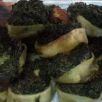 Spinach Rolls · Two pieces.