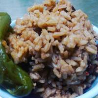 Side: Rice and Beans · Steamed rice and beans.
