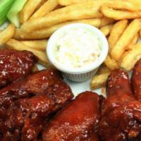 6 Piece B.B.Q. Wings with Fries & Soda · 