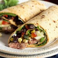 Steak Wrap · American cheese, lettuce & tomatoes, mayo, green peppers, onions.
