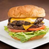Double Cheeseburger Deluxe · Grilled or fried patty with cheese on a bun.