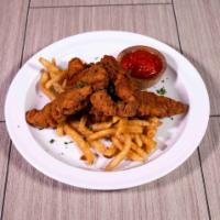 Chicken Tenders · Fried or grilled chicken strips. Served with your choice of 2 sides.