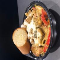 Geaux Queen · Rigatoni tossed with grilled Schwab's andouille sausage, grilled chicken, seasoned and sauté...