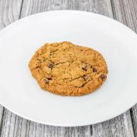 Oatmeal Raisin Cookies · 2 pieces. Baked fresh with rolled oats, wheat flour, eggs, and milk blended with raisins.