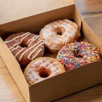 4 Assorted Vegan Doughnuts · Chef's choice of 4 handmade vegan doughnuts (donuts).