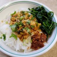 13. Shan Noodle salad · Traditional Shan spice flavored curried-chicken (rice) noodle salad with roasted peanut (opt...