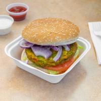 Veggie Burger · 100% veggie burger 
Dr. Praegers  brand 
California brand