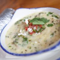 Queso Flameado · Sauteed onions, poblano peppers and mushrooms covered with melted Monterey Jack cheese. Add ...