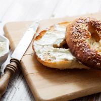 Toasted Bagel With Cream Cheese · Hand-rolled Kettle Boiled Bagels