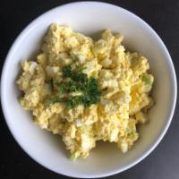 Egg Salad · Chopped eggs that have been mixed with seasoning and mayo.