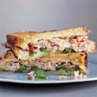 Tuna Melt Panini · Fresh tuna, cheddar cheese, lettuce and tomatoes. Preferred dressing mayonnaise sauce.
