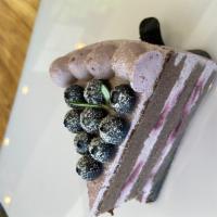 Blueberry Cream Cake · Layers chocolate flour less cake,fresh blueberry cream and jelly. (Gluten free)