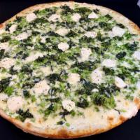 White Spinach Pizza · White sauce, Mozzarella and Spinach 