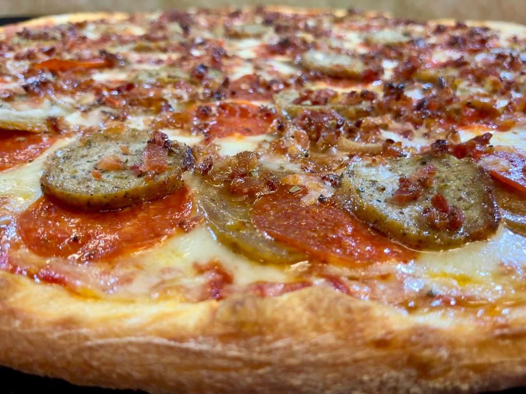Meat Lovers Pizza · Ham, pepperoni, meatballs, sausage and bacon.