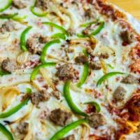 Chicago  · Italian sausage, roasted onions, fresh green bell peppers.
